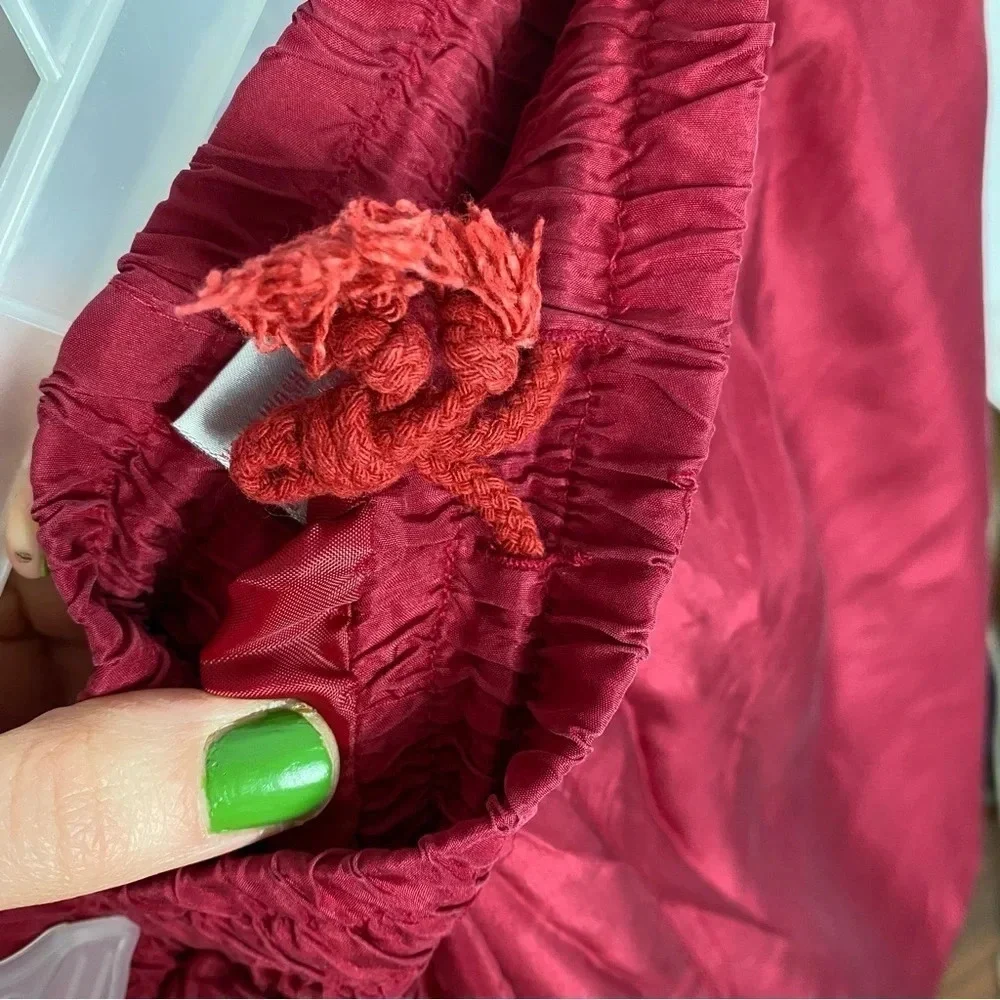 Vintage 80s 90s Silk Windbreaker Sweat Suit Jacket Pants Large Red Quilted - Picture 9 of 16